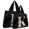 Wrapables Large & Small Nylon Reusable Grocery Bags, Initial Letter Tote Gift Bag for Wedding, Set of 2, Letter K
